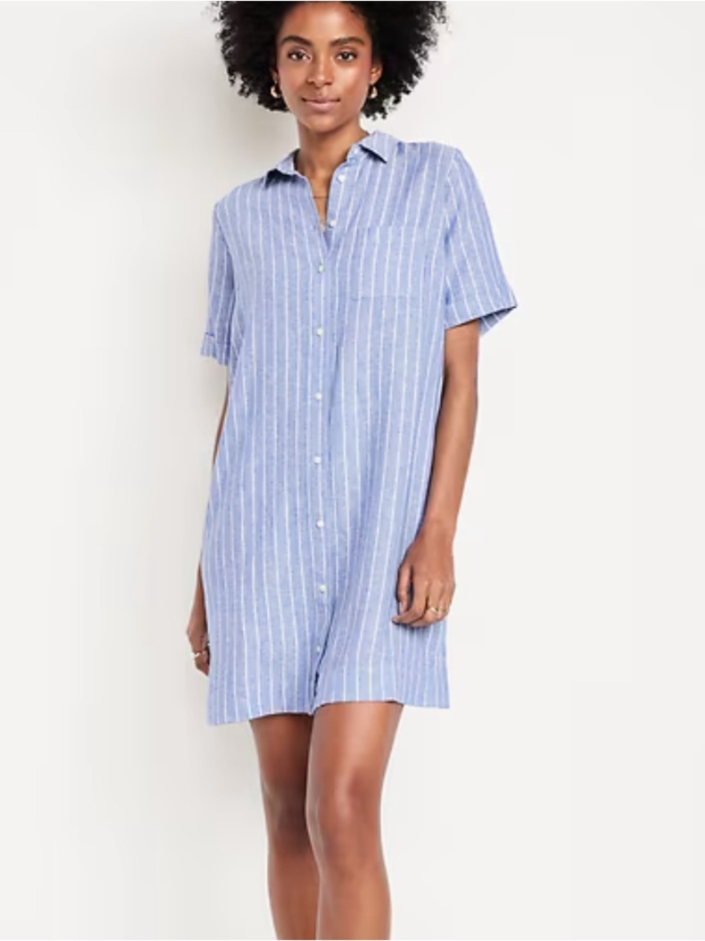 Stripe Linen Shirt Dress